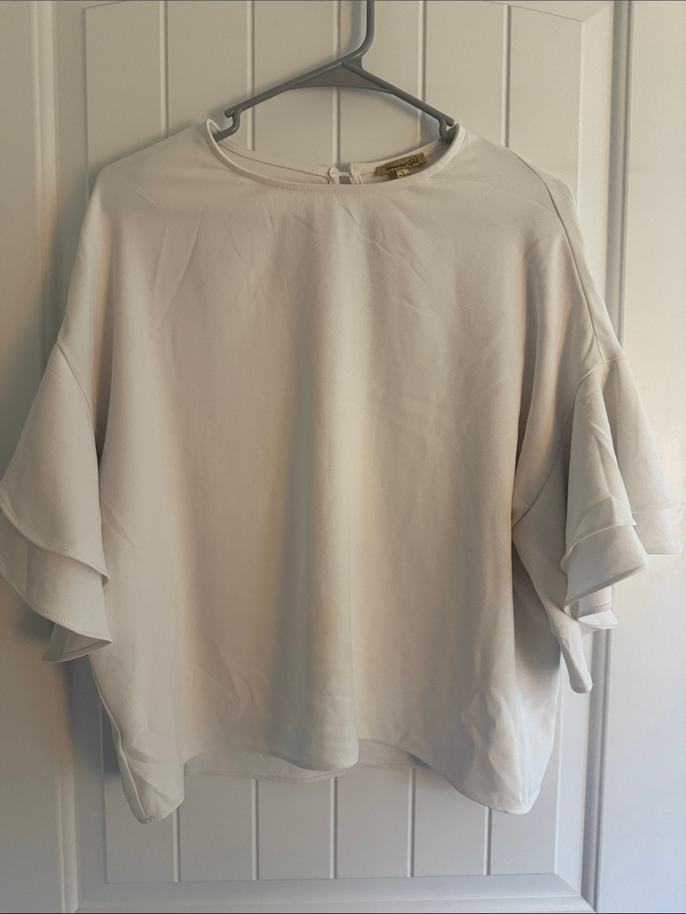 Shinestar Cream Layered Ruffle Sleeve Top
